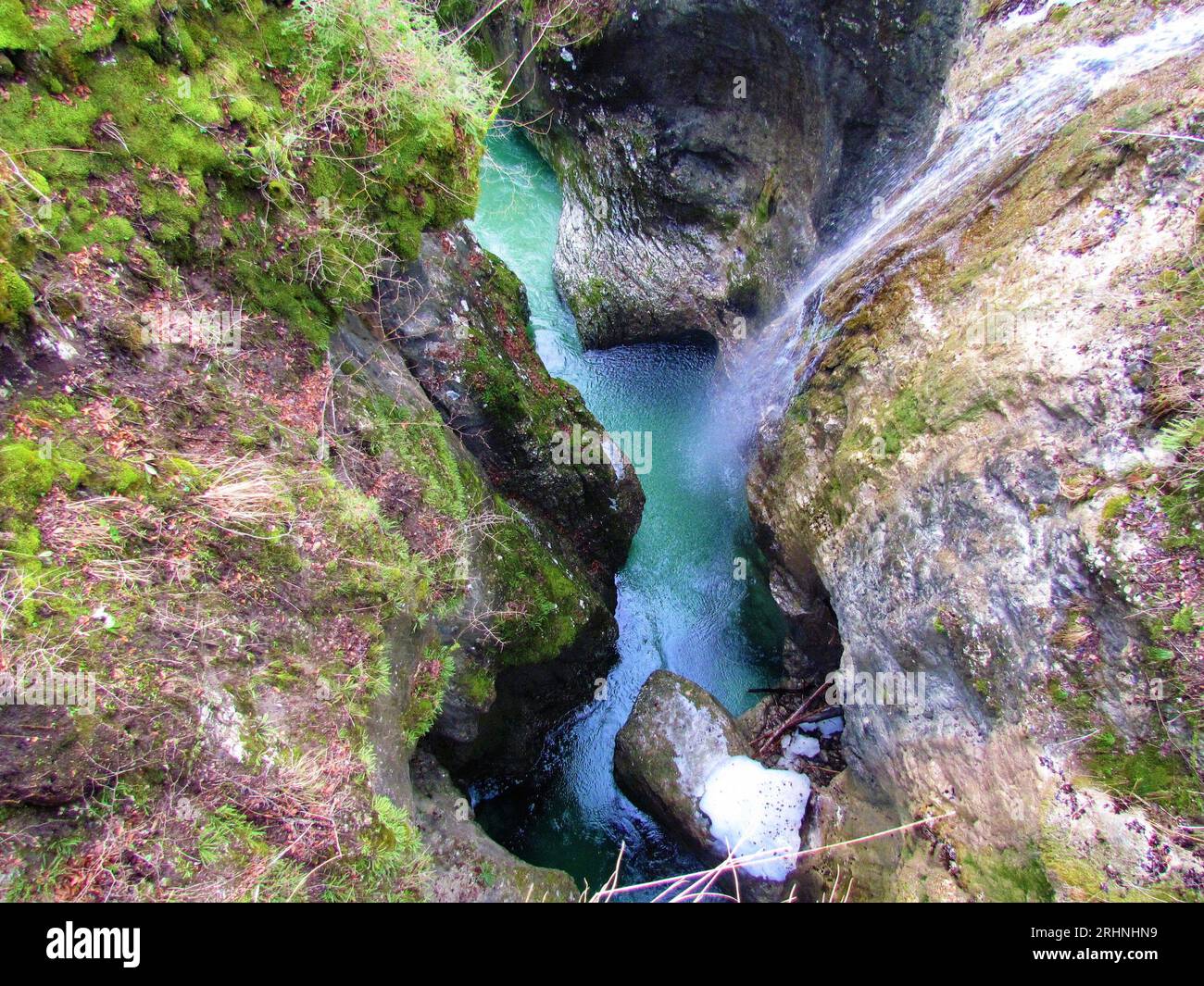 Mostnica gorge or Korita Mostnice in Gorenjska, Slovenia with a ...