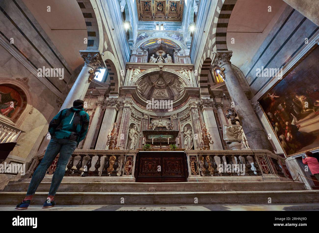 Impressive interior of the Duomo in Pisa, Italy Stock Photo