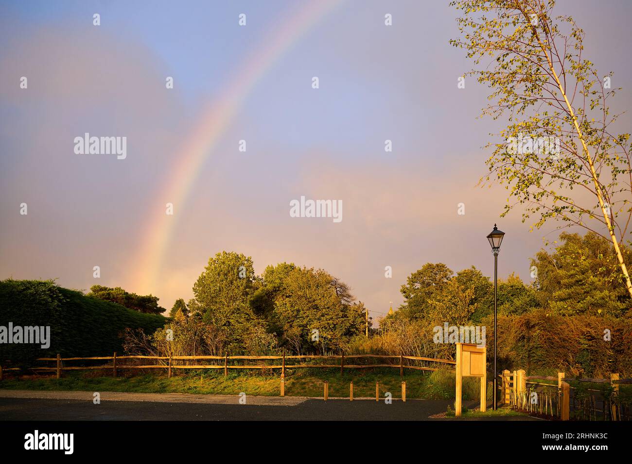 A Rainbow after passing rain Stock Photo Alamy