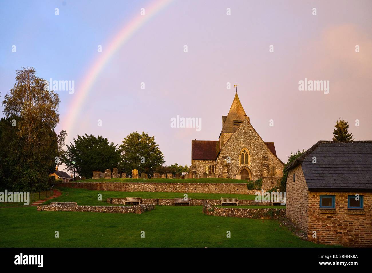 A Rainbow after passing rain Stock Photo - Alamy