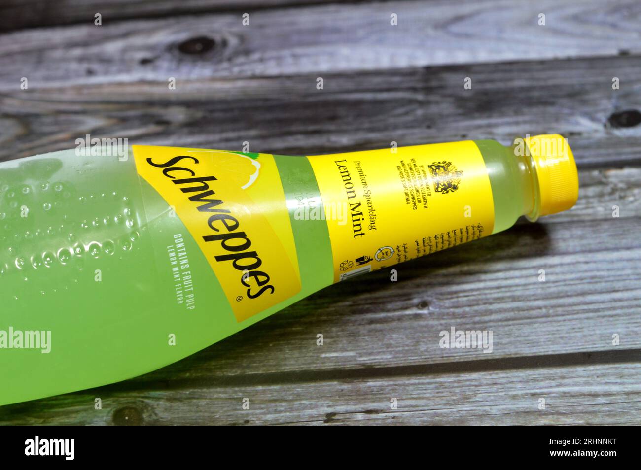 Giza, Egypt, July 27 2023 Schweppes premium sparkling soft drink