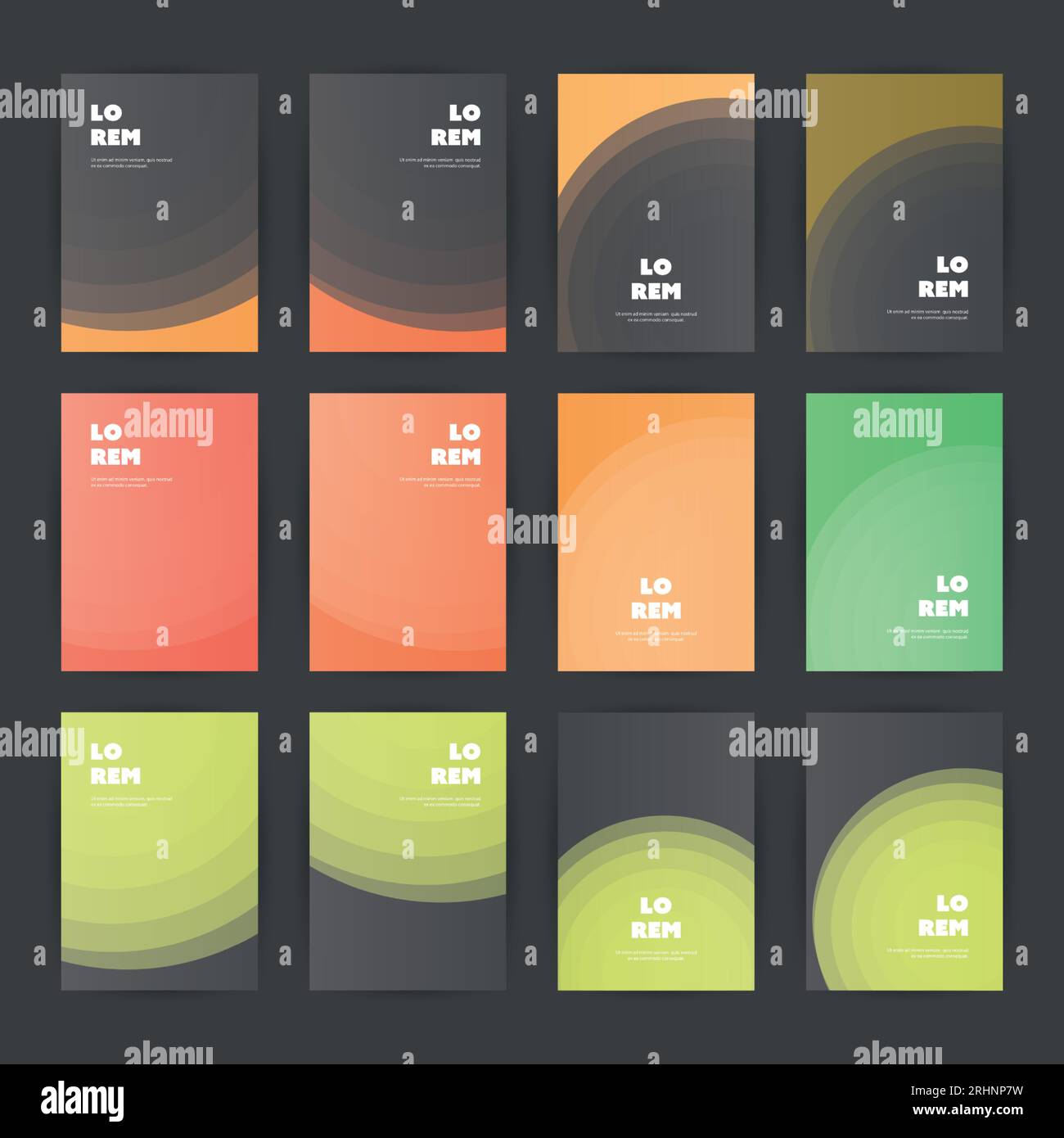 Mega Set of 12 Flyer, Card or Banner Designs with Abstract Orange ...