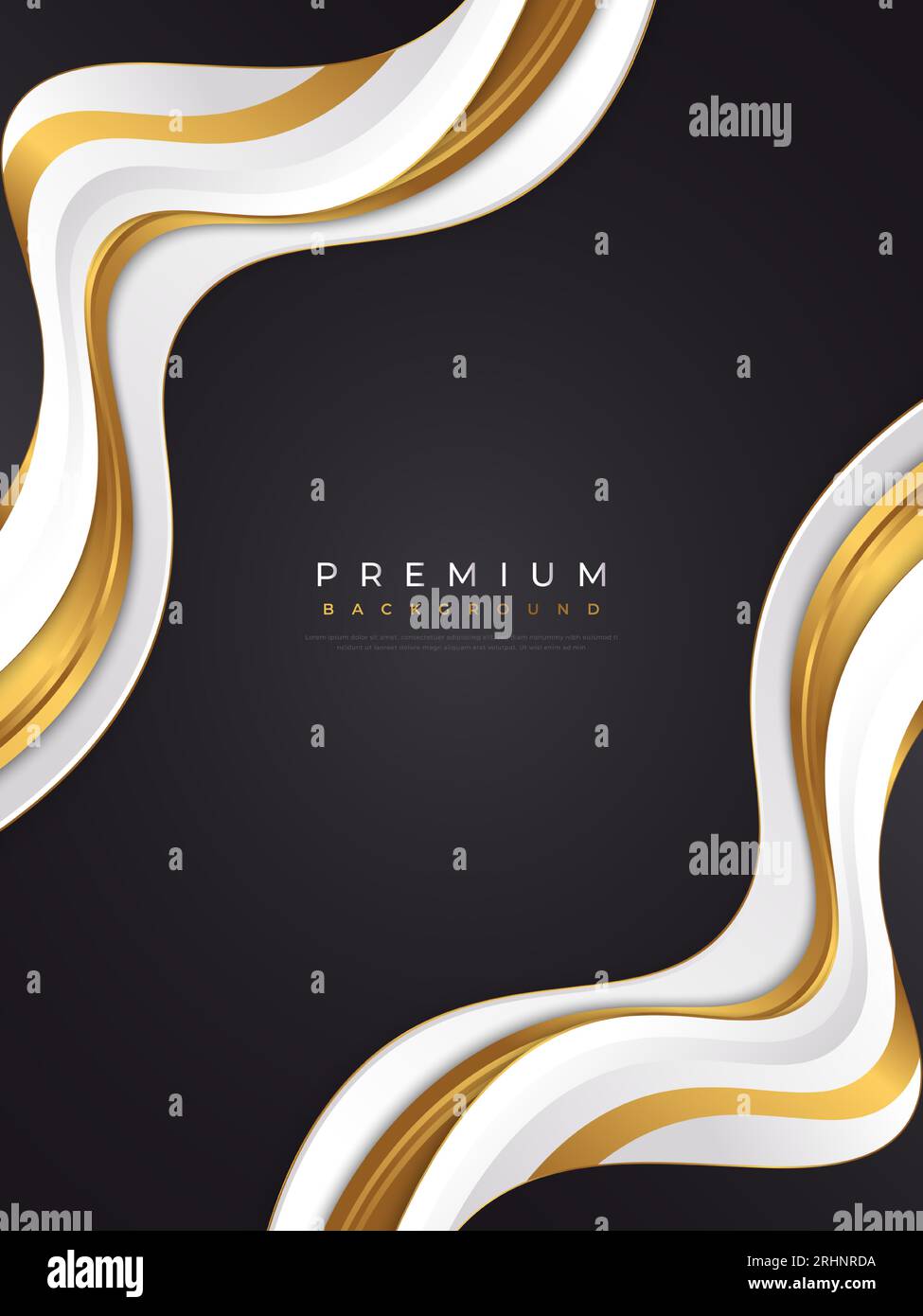 Luxury and Elegant Black, White and Gold Background for Poster or Card
