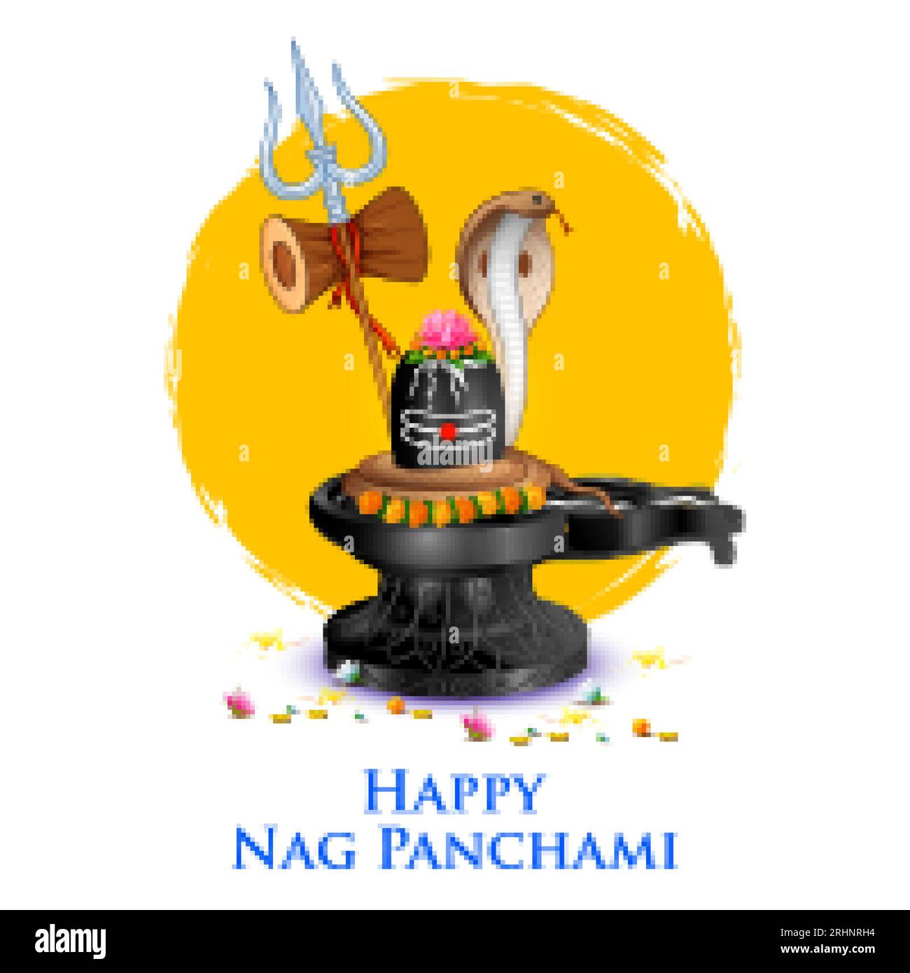 Nag snake with Shiv Linga for traditional Indian Hindu festival ...