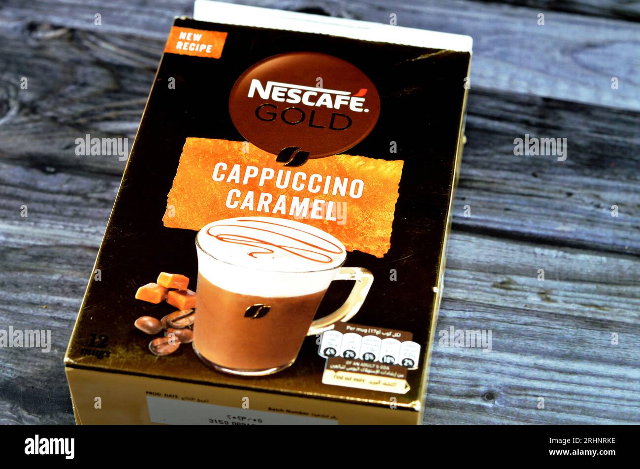 Cairo, Egypt, July 29 2023 Nestle Nescafe gold Cappuccino caramel new