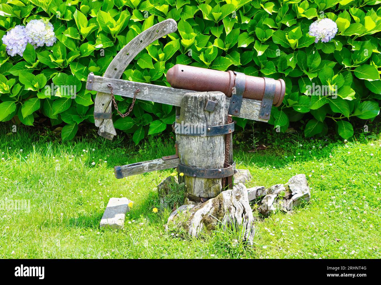 Medieval bombard muzzleloading artillery in San Antón Castle completed in1590 converted to a