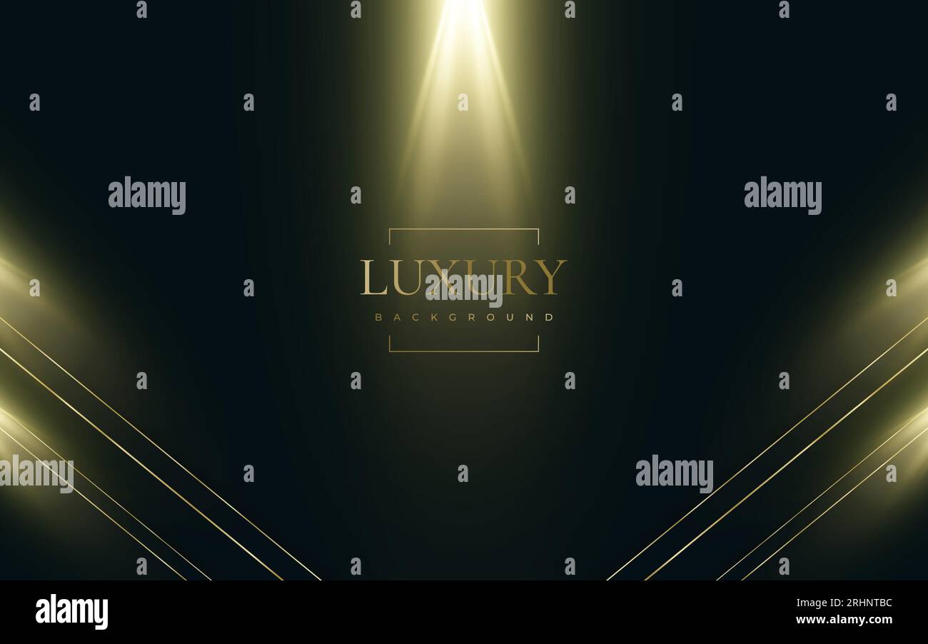 Abstract Luxury Black and Gold Background with Gold Lines and Golden ...