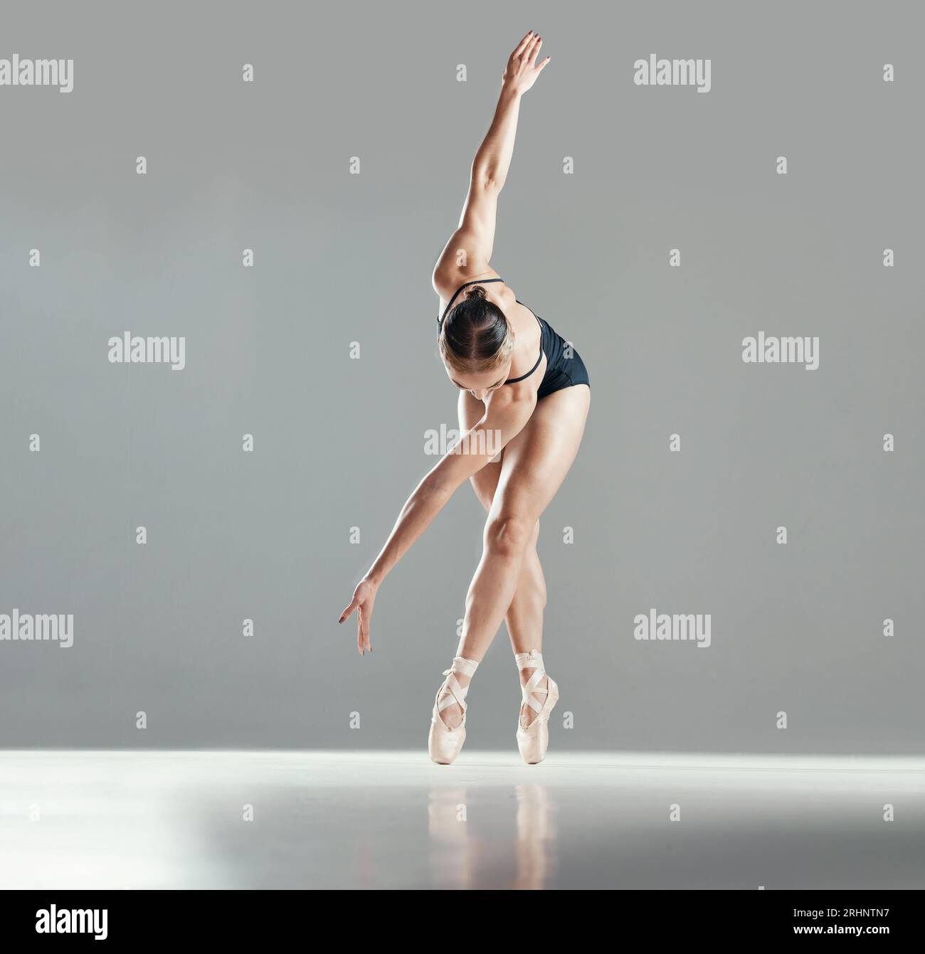 Mockup, space or woman ballet dancing or moving for wellness, balance or  creative performance. Studio, dancer or girl ballerina training to exercise  Stock Photo - Alamy
