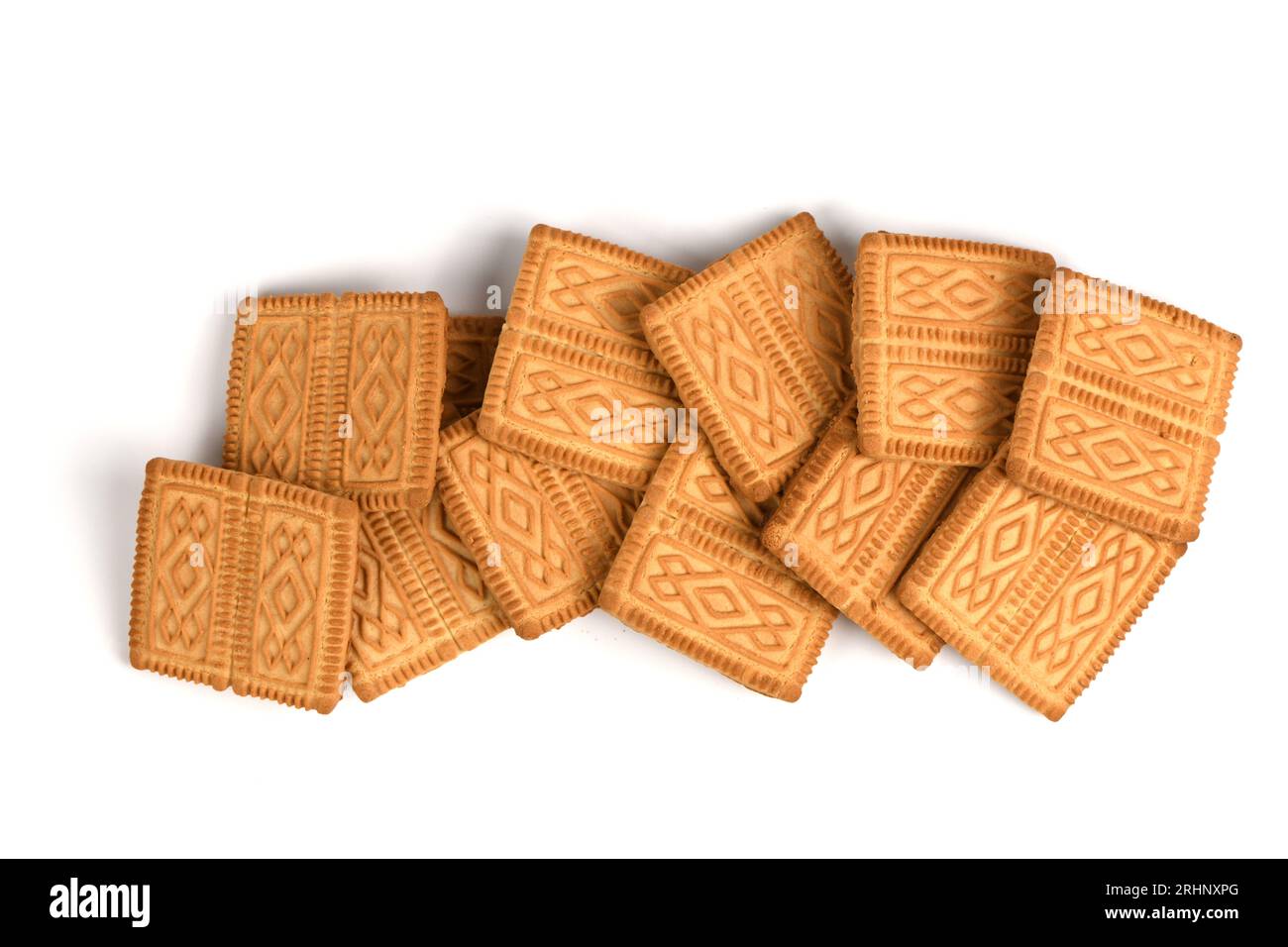 Square Shortbread Cookies Isolated On White Background Stacked Butter Square Shortbread Cookies Isolated On White Background Stacked Butter