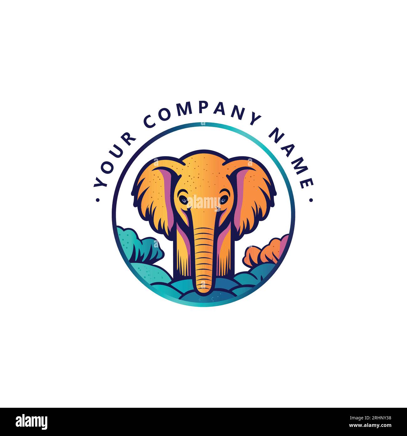 vector elephant logo template design Stock Vector