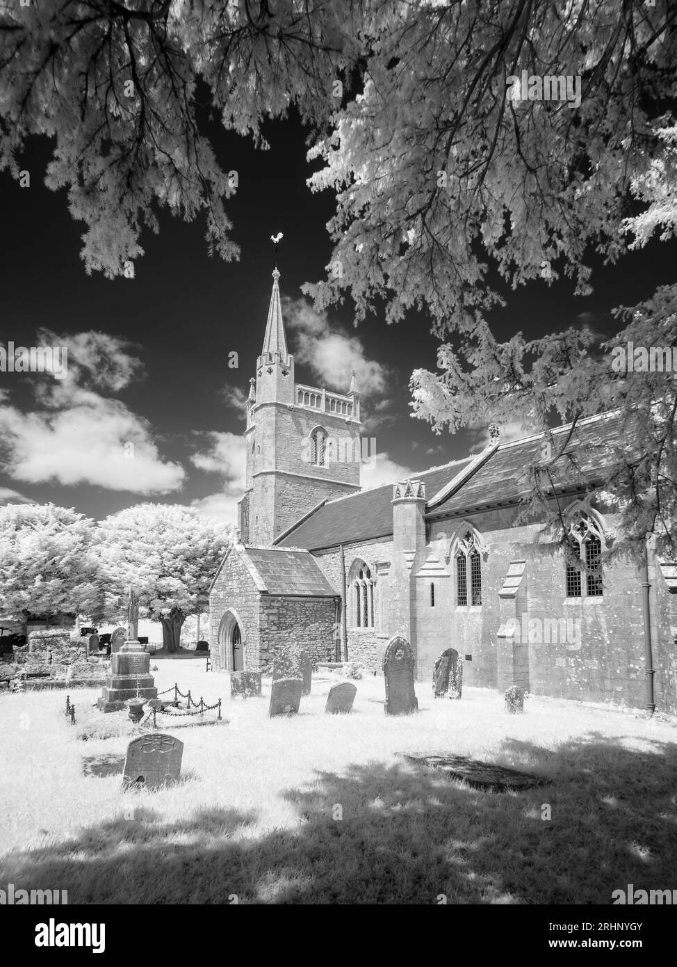 The church of St Mary in the village of Nempnett Thrubwell, Somerset, England. Stock Photo