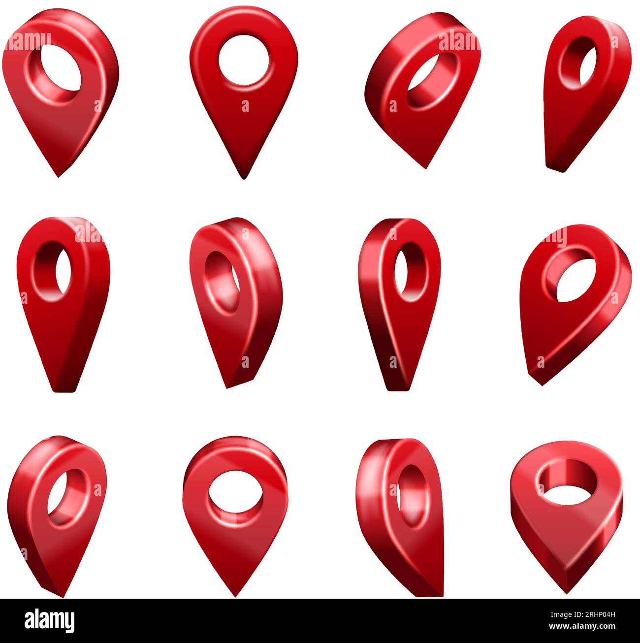 Location map pin pointer icons. Geo locator system sign, travel map