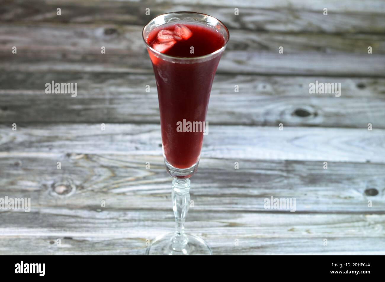 Fresh refrigerated Roselle juice glass made from boiling dried Roselle