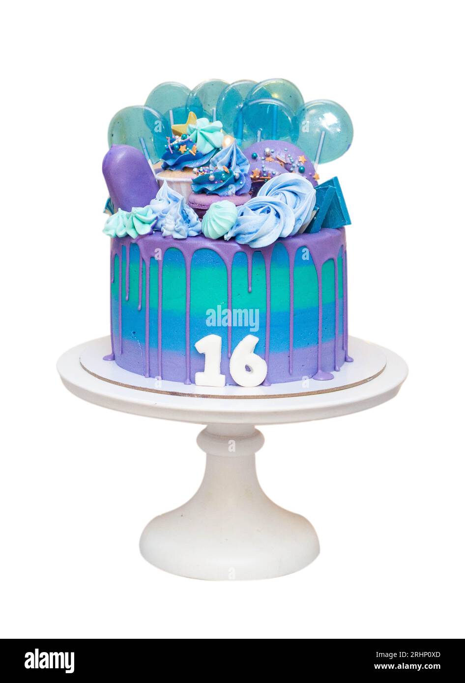 Purple And Teal Sweet Sixteen Cake — free download