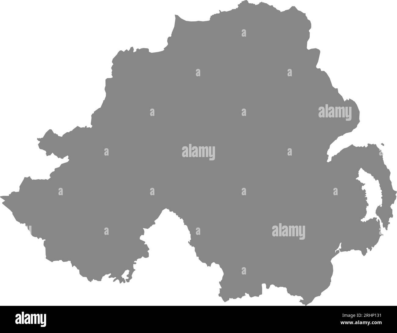 GRAY CMYK color map of NORTHERN IRELAND Stock Vector