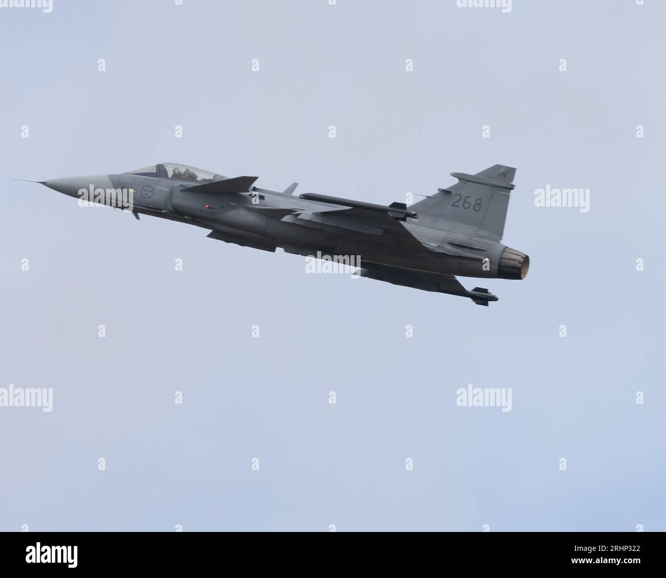 The Swedish Air Force SAAB JAS 39 Gripen light-weight multi-role fighter at the 2023 Royal International Air Tattoo Stock Photo