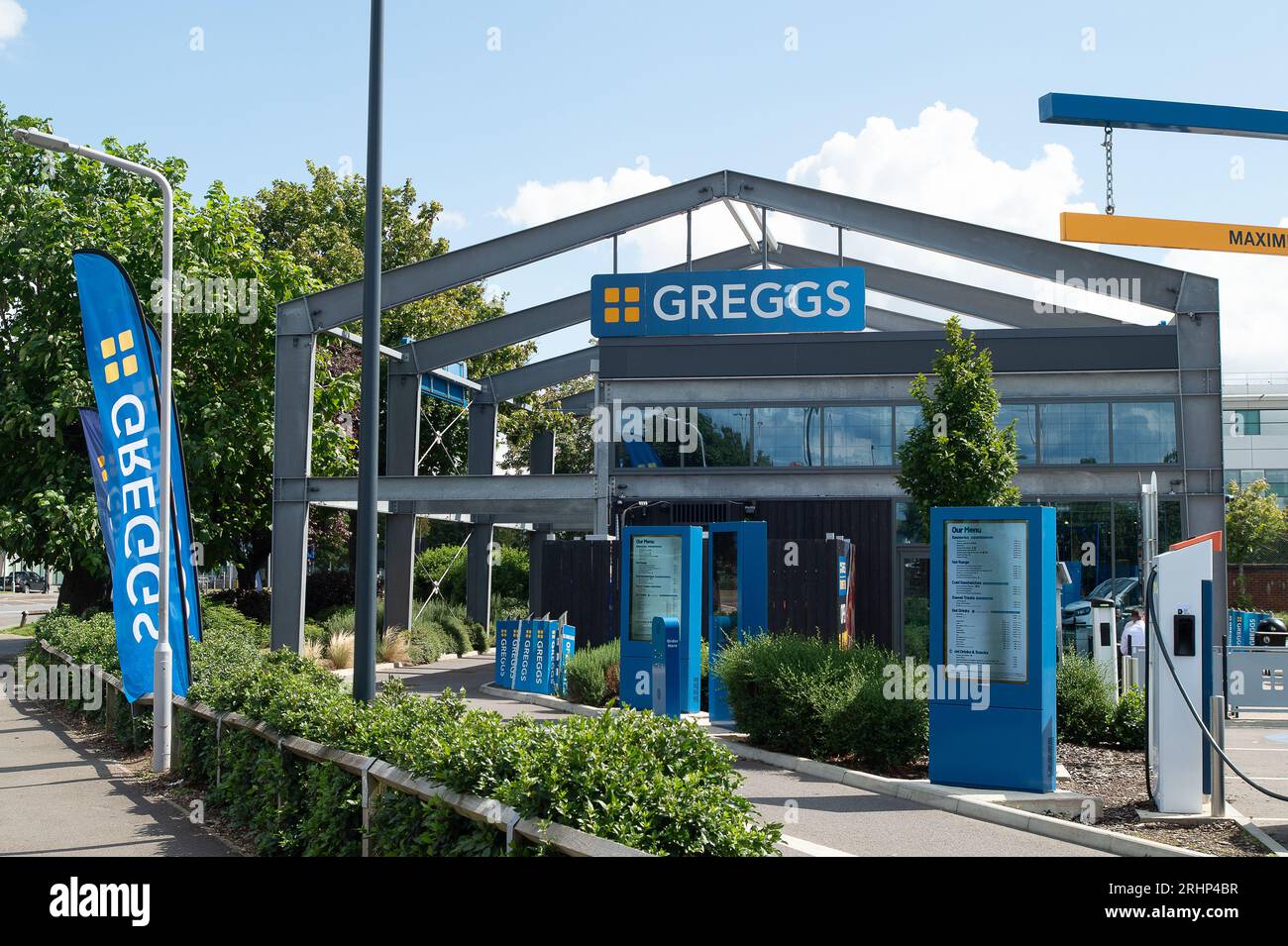 Slough, Berkshire, UK. 15th August, 2023. A Greggs Drive Thru in Slough, Berkshire Credit: Maureen McLean/Alamy Stock Photo