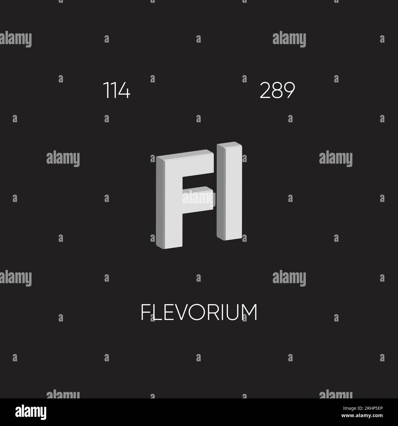 One of the Periodic Table Elements with name and atomic number Stock