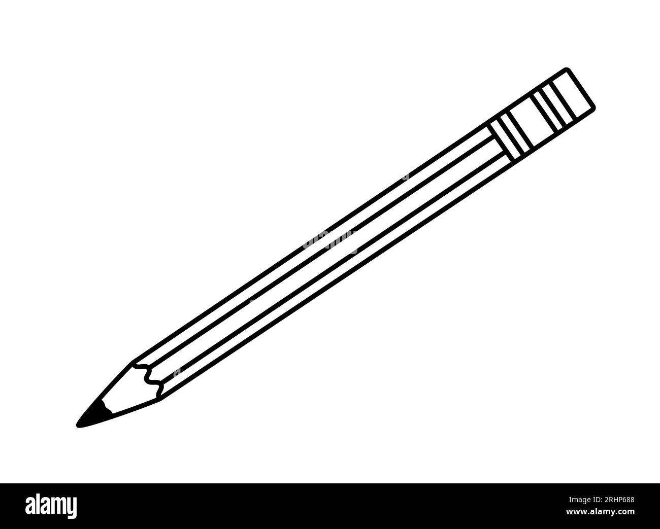 Pencil with eraser. Tool for drawing. Hand drawn sketch icon of school  stationery. Isolated vector illustration in doodle line style Stock Vector  Image & Art - Alamy
