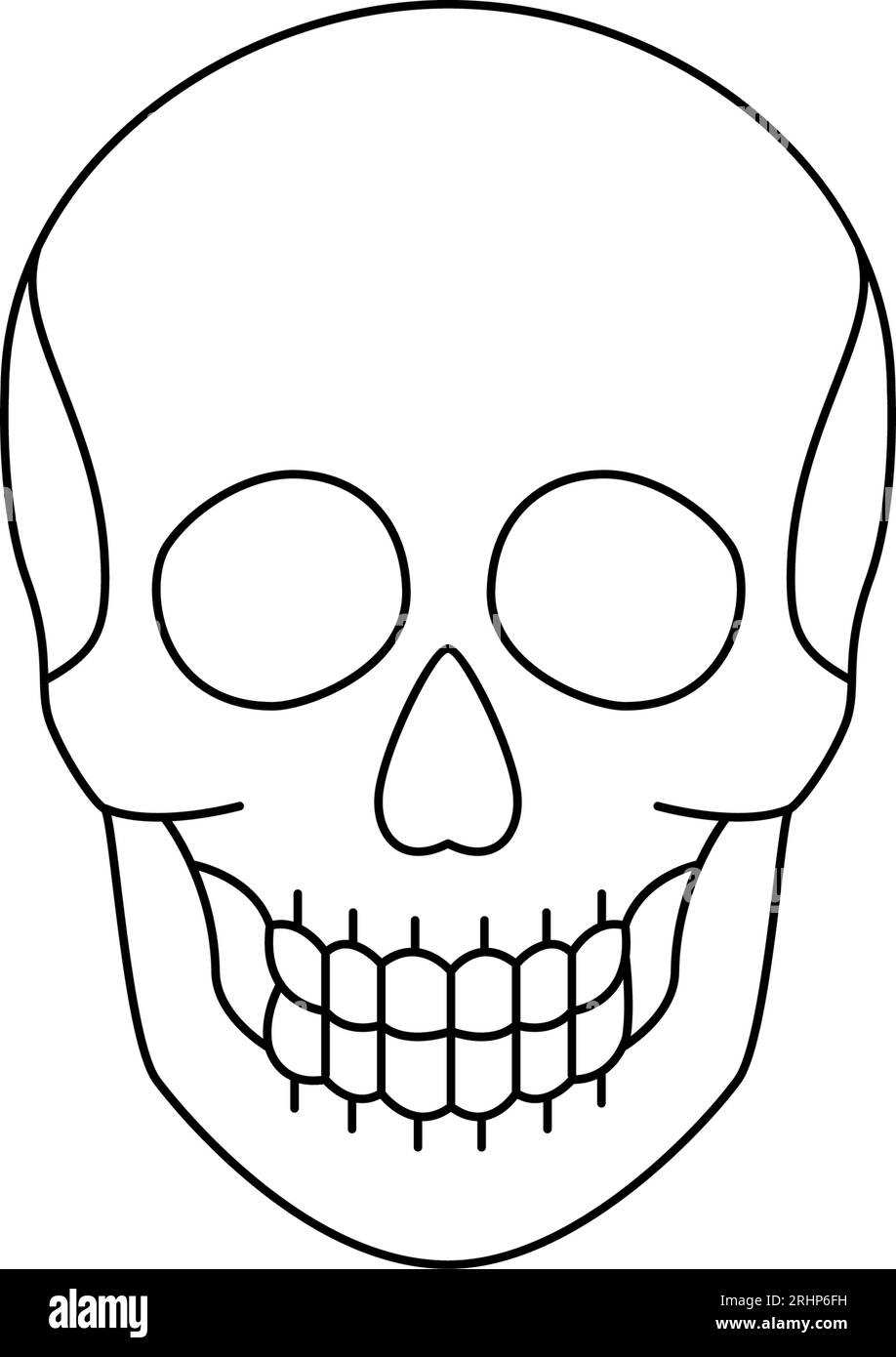 Human skull line silhouette. Vector minimalist linear illustration ...