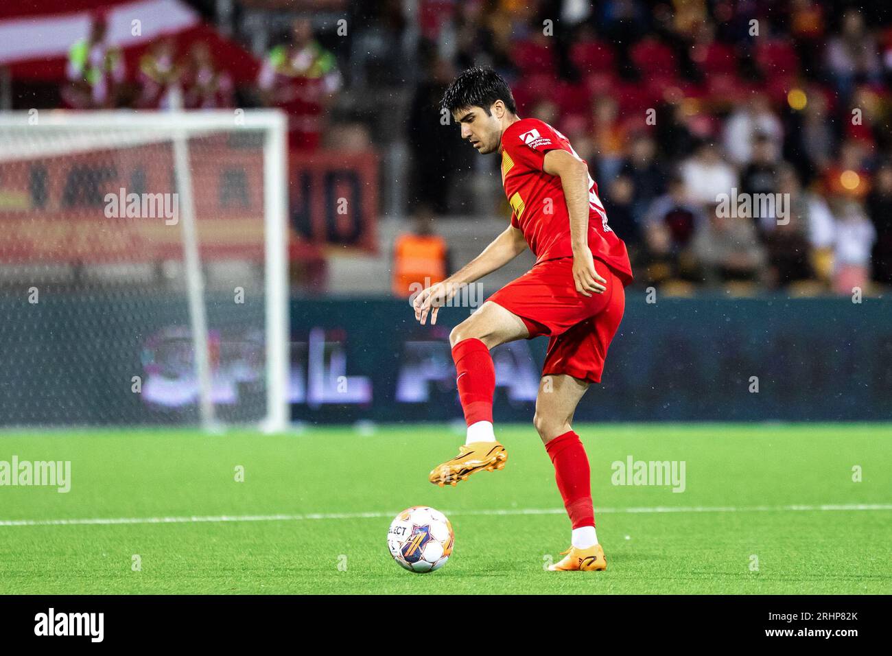 Farum, Denmark. 17th Aug, 2023. Zidan Sertdemir (21) of FC Nordsjaelland seen during the UEFA Conference League qualification match between FC Nordsjaelland and FCSB at Right to Dream Park in Farum. (Photo Credit: Gonzales Photo/Alamy Live News Stock Photo