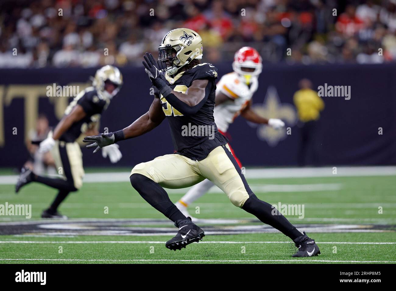 New Orleans Saints defensive end Payton Turner (98) in action during an NFL  preseason football game against the Houston Texans, Sunday, Aug. 27, 2023,  in New Orleans. (AP Photo/Tyler Kaufman Stock Photo - Alamy