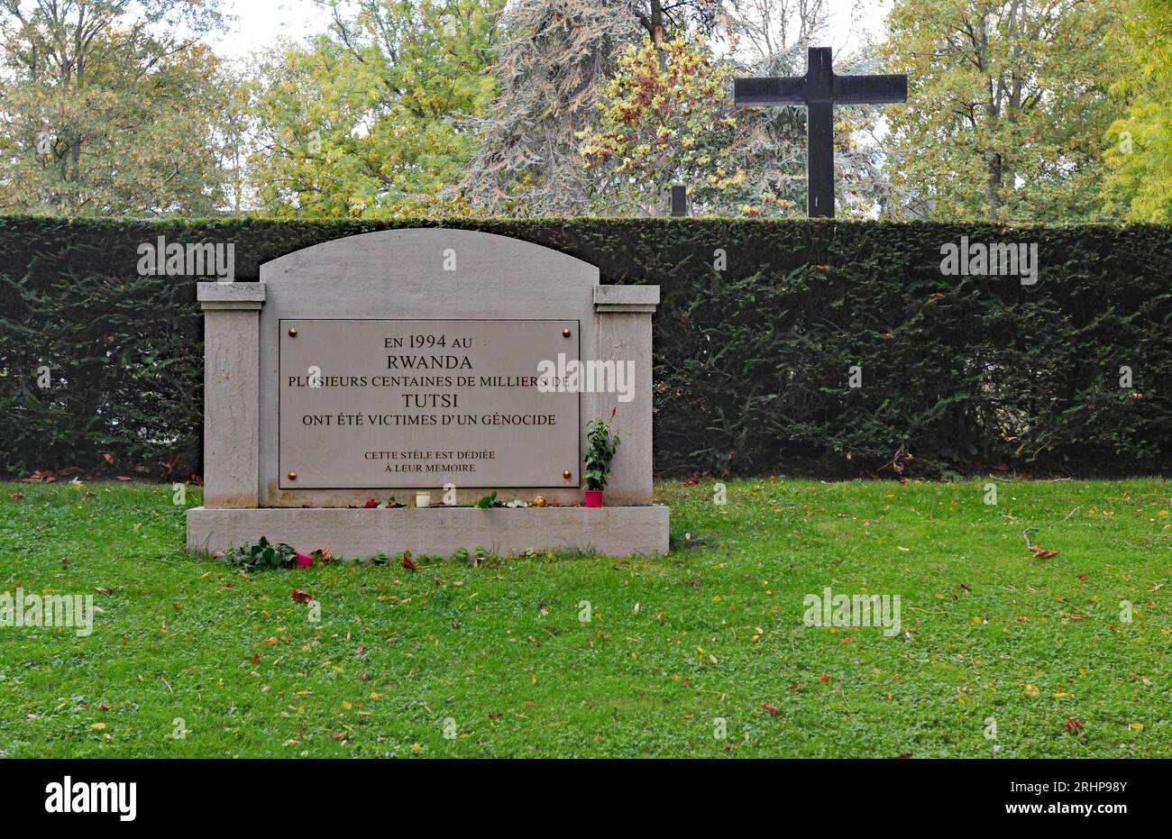 A memorial in Paris' Père Lachaise Cemetery to the Tutsi victims of the ...