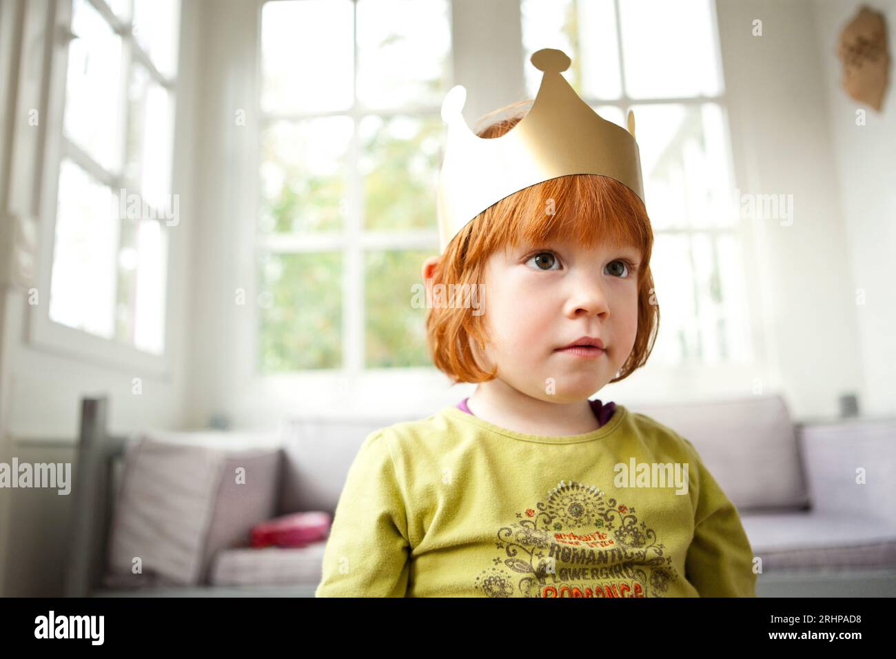 Child with crown Stock Photo Alamy