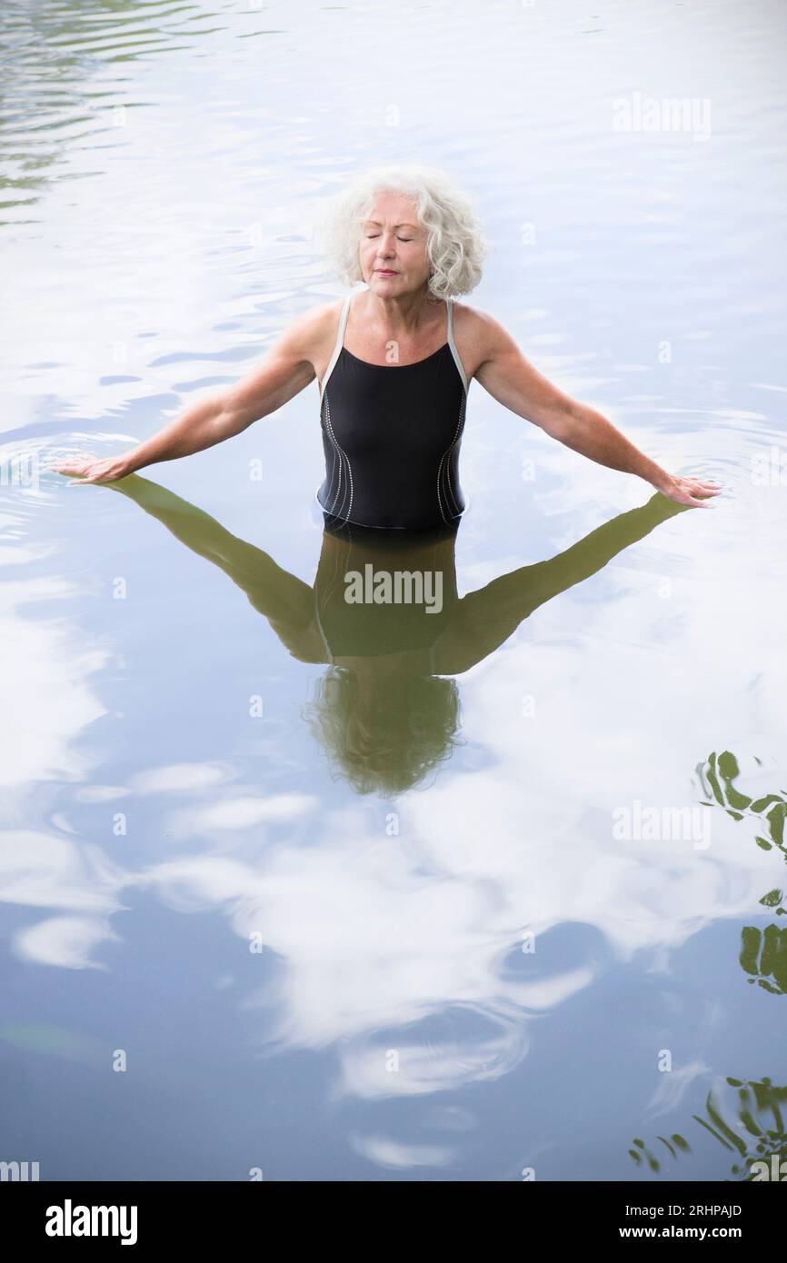 Mature woman swimming costume hi-res stock photography and images - Alamy