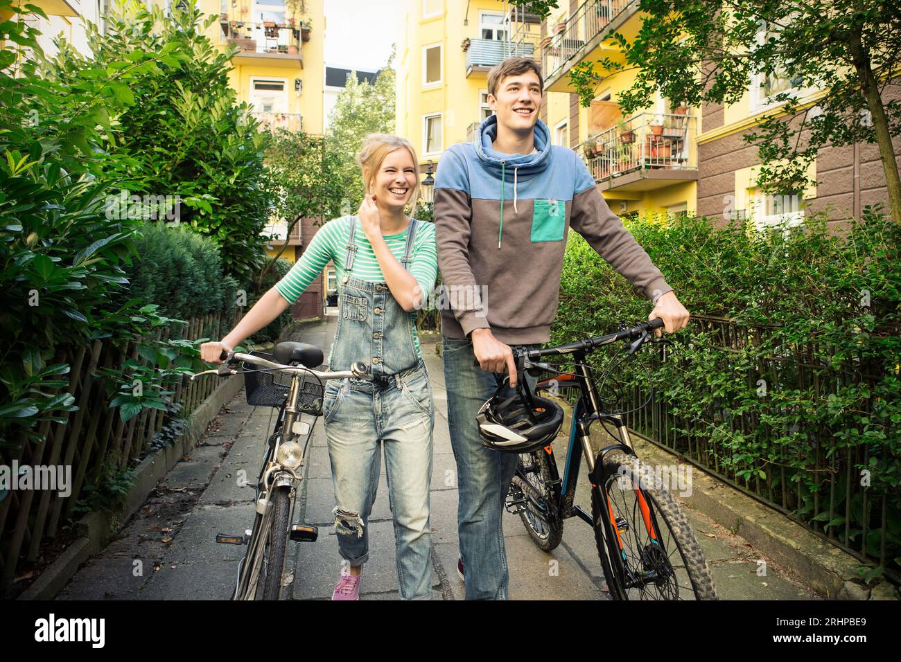 Couple on bicycle Stock Photo