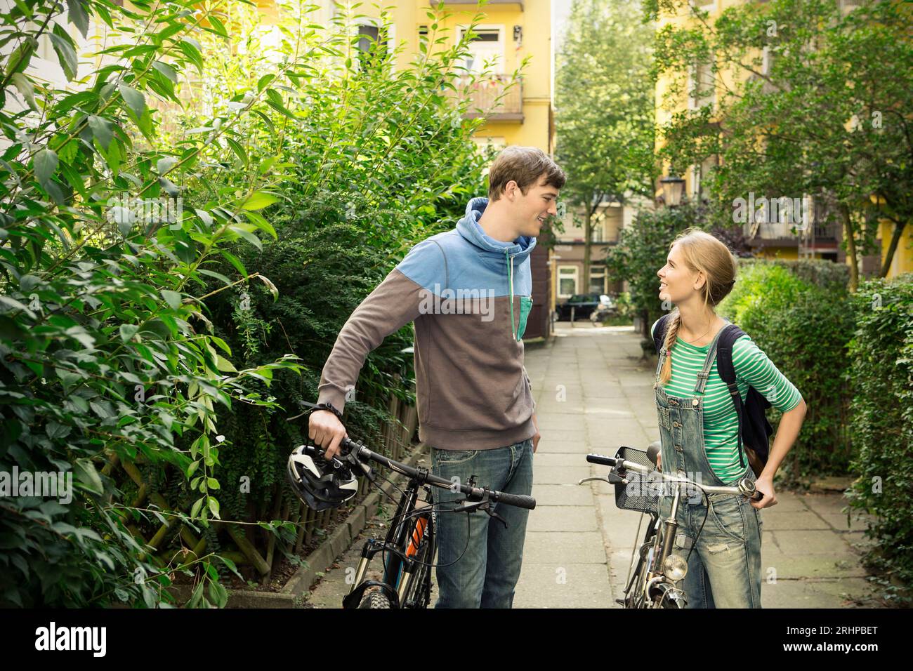 Couple on bicycle Stock Photo