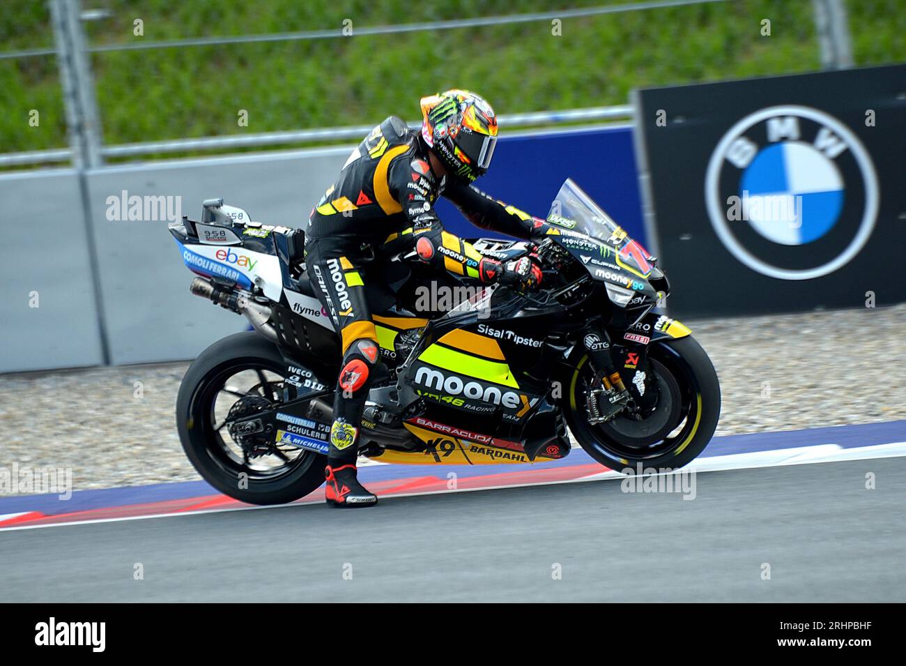 Spielberg, Austria. 18th Aug, 2023. Marco Bezzecchi 72 mooney vr46 Motogp  GP d'Italia Oakley during CryptoDATA Motorrad Grand Prix von Osterreich -  Free practice, MotoGP World Championship in Spielberg, Austria, August 18