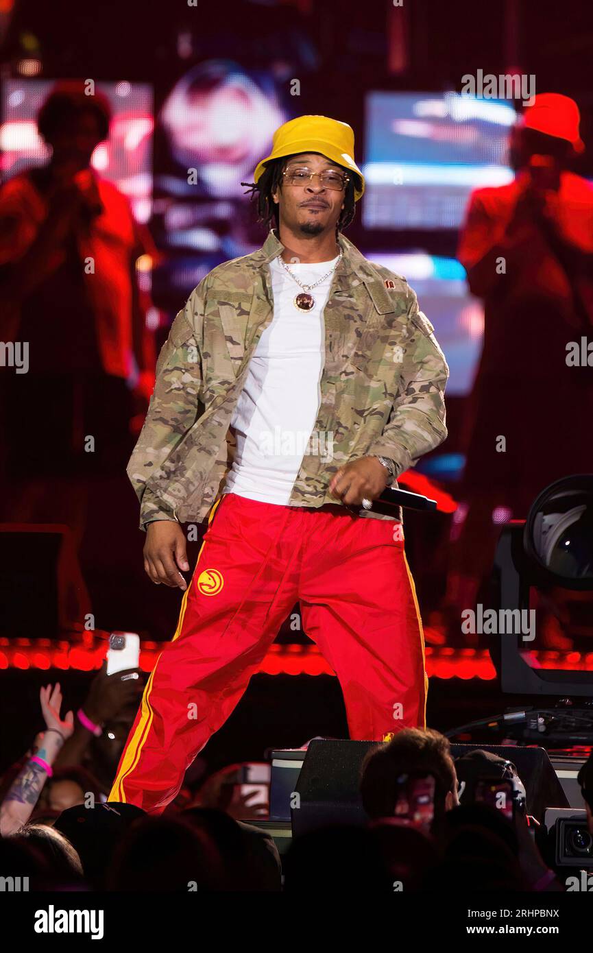 Rapper T.I. performs at Hip-Hop 50 Live, celebrating 50 years of hip ...