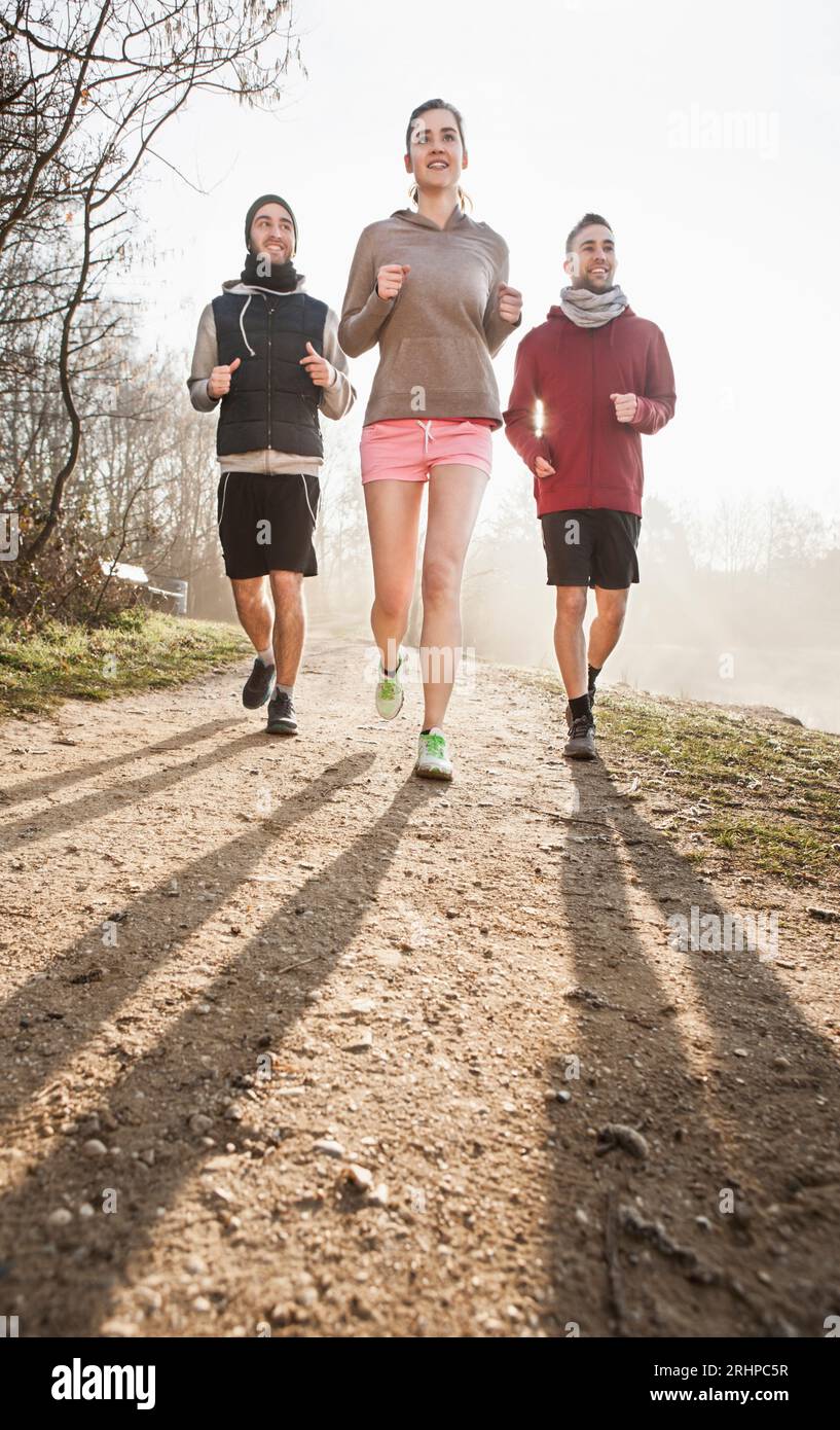 Young people jogging Stock Photo