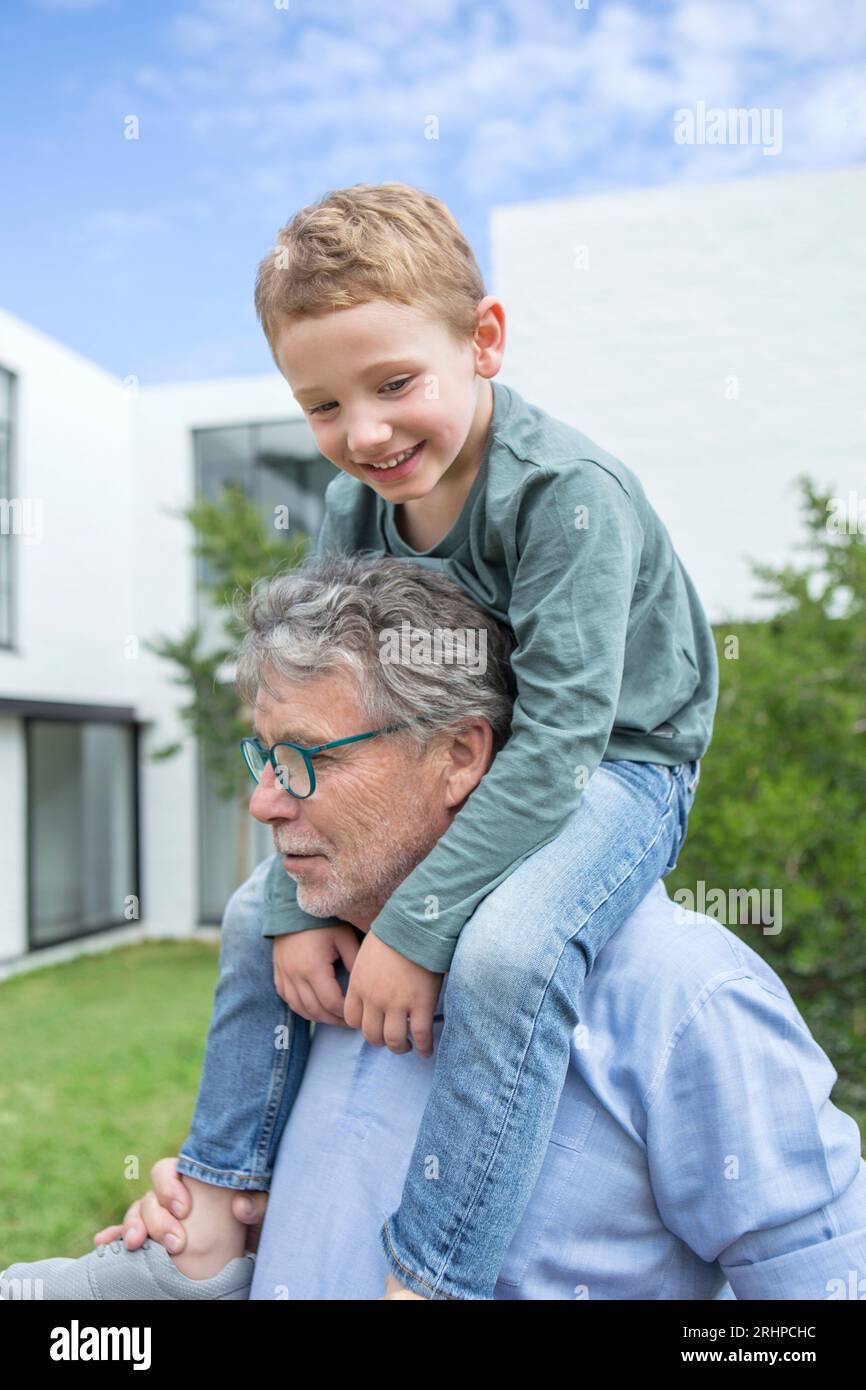 Grandfather And Grandson Stock Photo Alamy