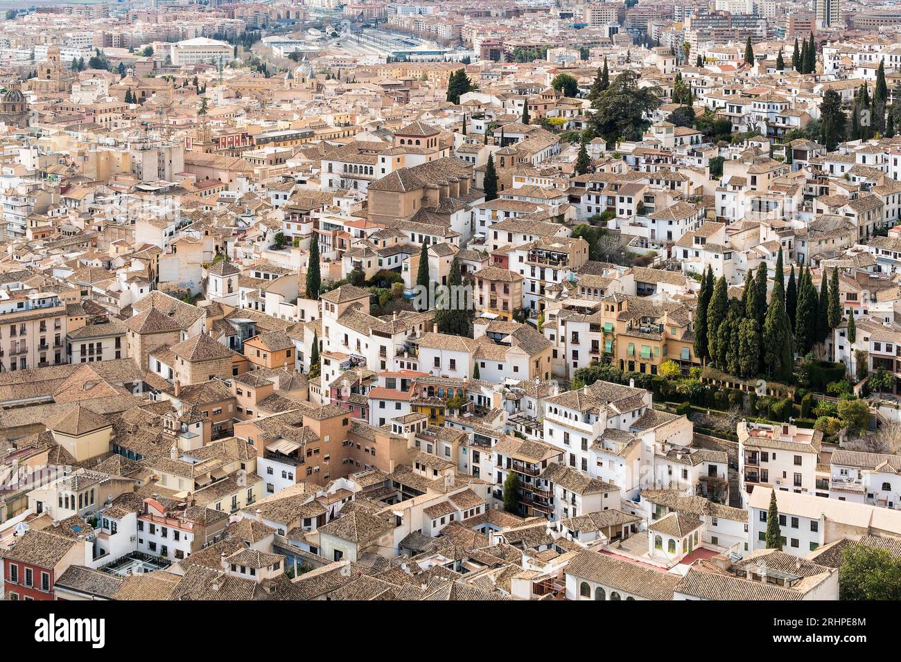 Spain, Andalusia, Granada, Albaicin, clutter of houses Stock Photo