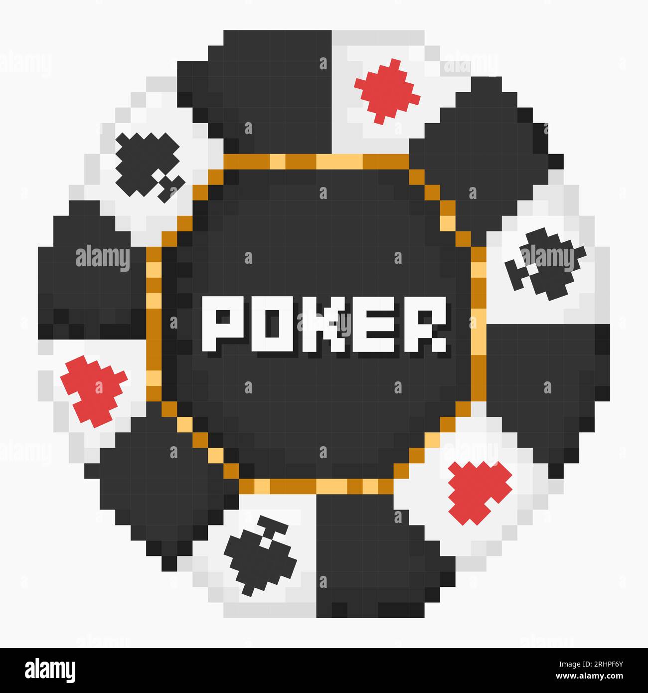 Pixel art poker chips. Casino chips. Chip vector Stock Vector Image