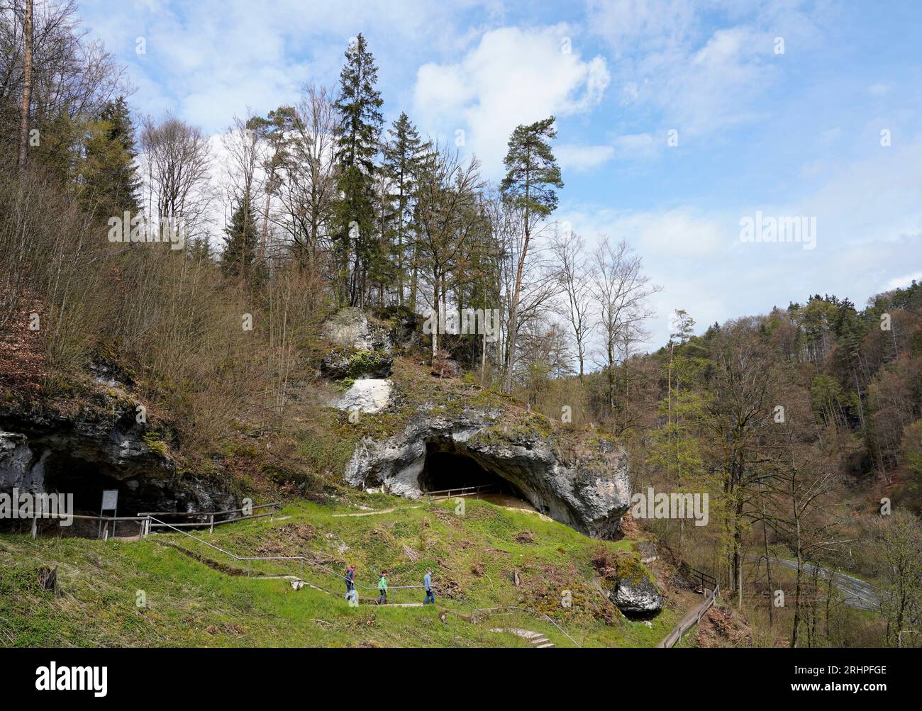 Germany, Bavaria, Upper Franconia, Franconian Switzerland, Pottenstein, entrance to the Devil's Cave Stock Photo