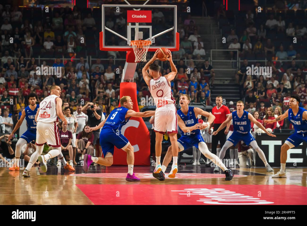 RIGA, LATVIA. 16th August 2023. Latvia National Men's basketball team