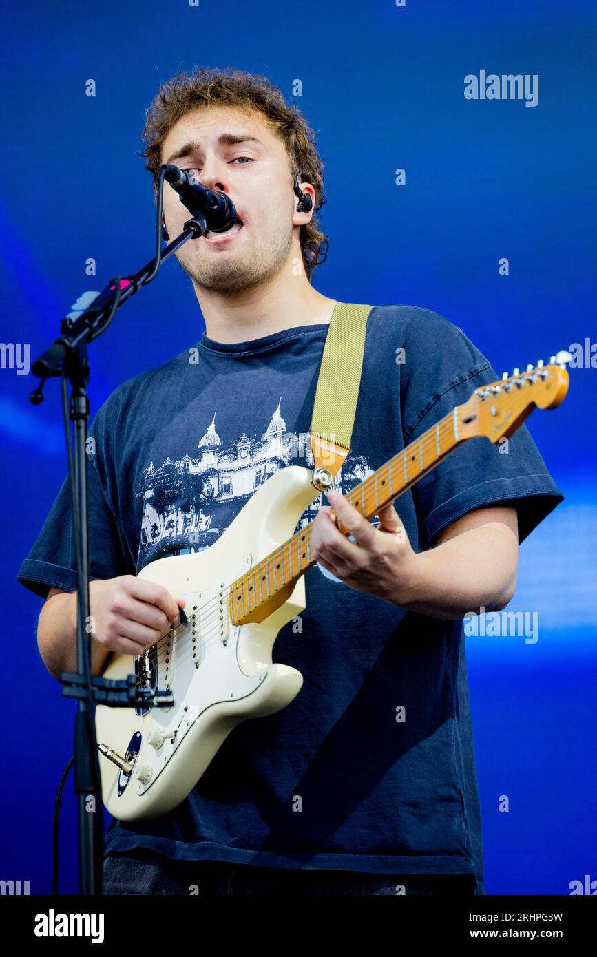 Hungary 10 August 2023 Sam Fender Samuel Thomas Fender live at Sziget Festival in Budapest