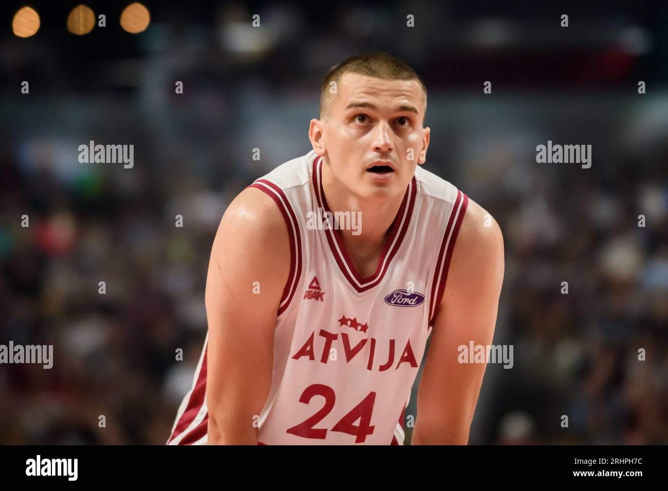 RIGA, LATVIA. 16th August 2023. Latvia National Men's basketball team vs.  Finland National Men's basketball team friendly game before FIBA BASKETBALL  WORLD CUP 2023 Stock Photo - Alamy