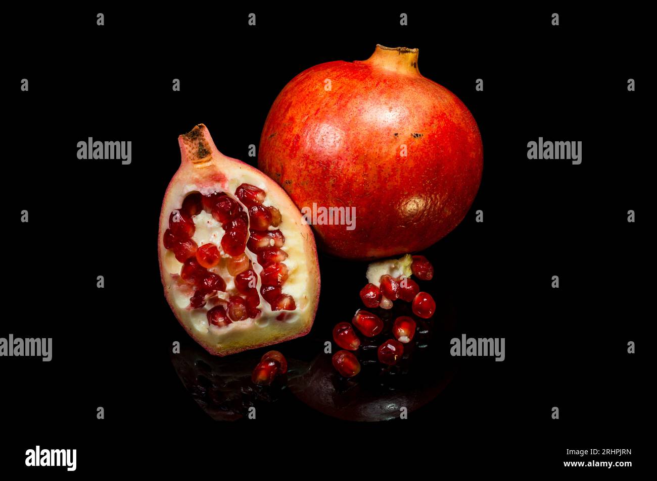 Pomegranate (Punica granatum) or grenadine, a plant of the loosestrife