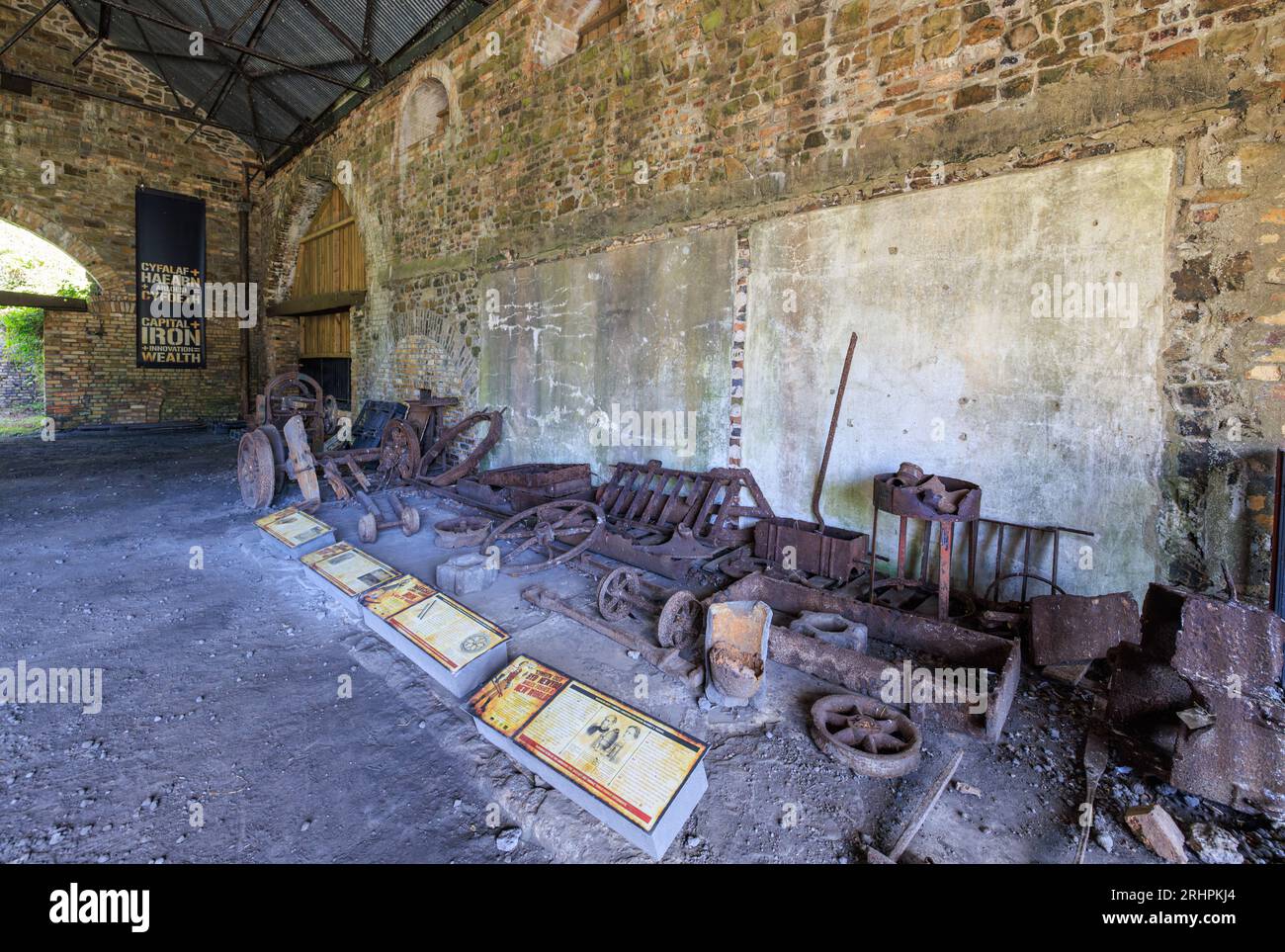 Interior of the cast houses at Blaenavon Ironworks, Torfaen, Wales Stock Photo Alamy