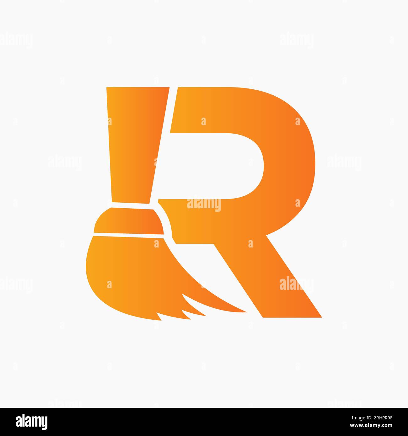 Letter R House Cleaning Logo Concept With Clean Brush Icon. Maid ...