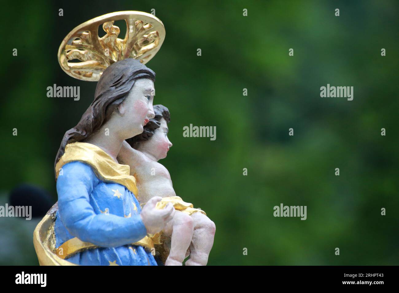 Vierge à l'Enfant. Les Contamines-Montjoie. Haute-Savoie. Auvergne-Rhône-Alpes. France. Europe. Stock Photo