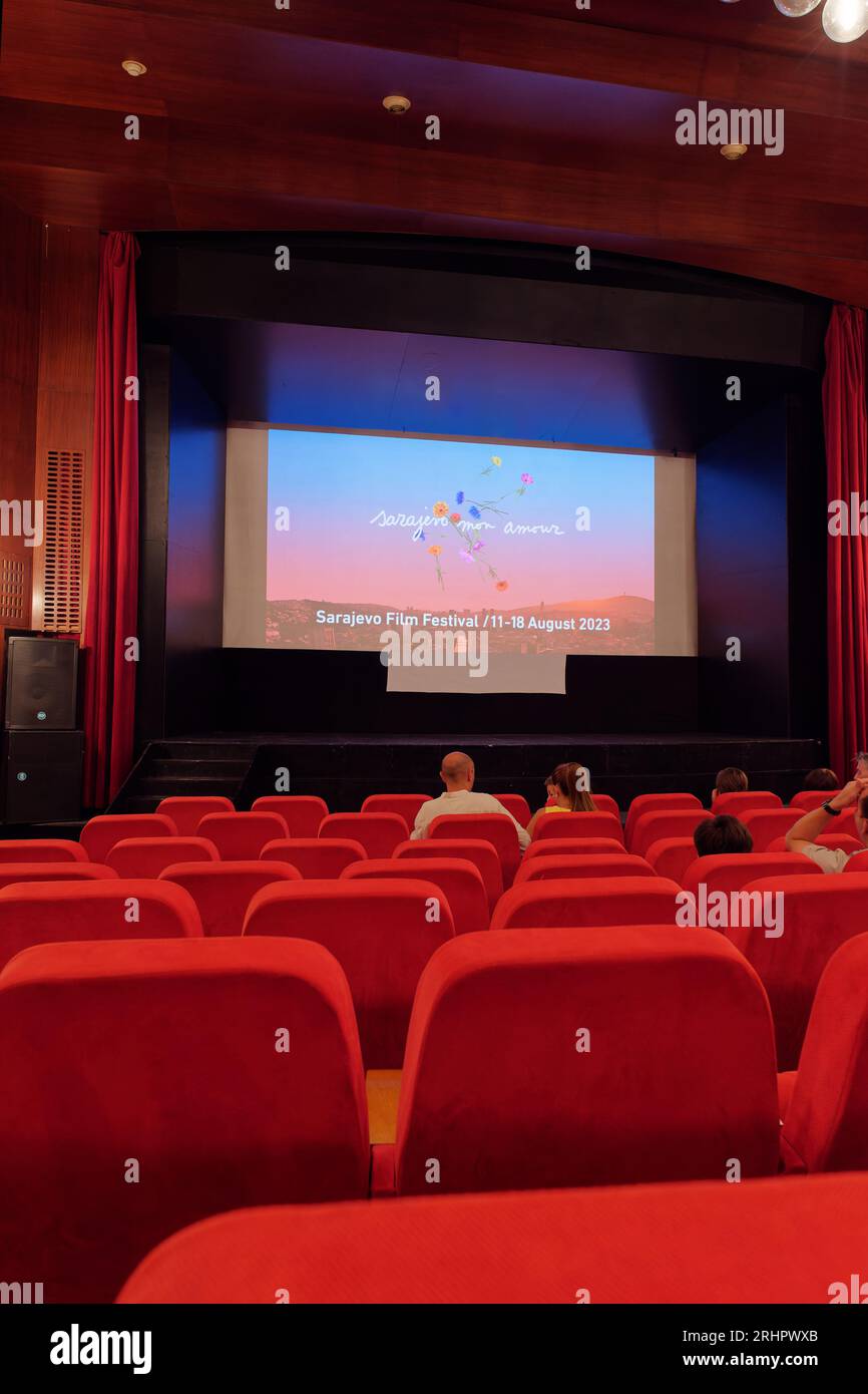 Cinema interior during the Sarajevo Film Festival, Sarajevo, Bosnia and Herzegovina, August 18, 2023 Stock Photo