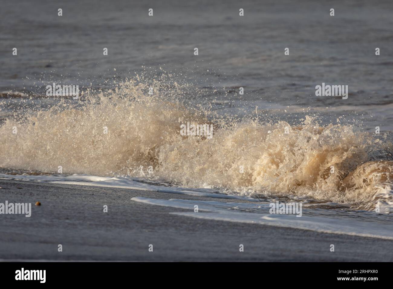 Waves, Sandilands, Lincolnshire, England, UK Stock Photo