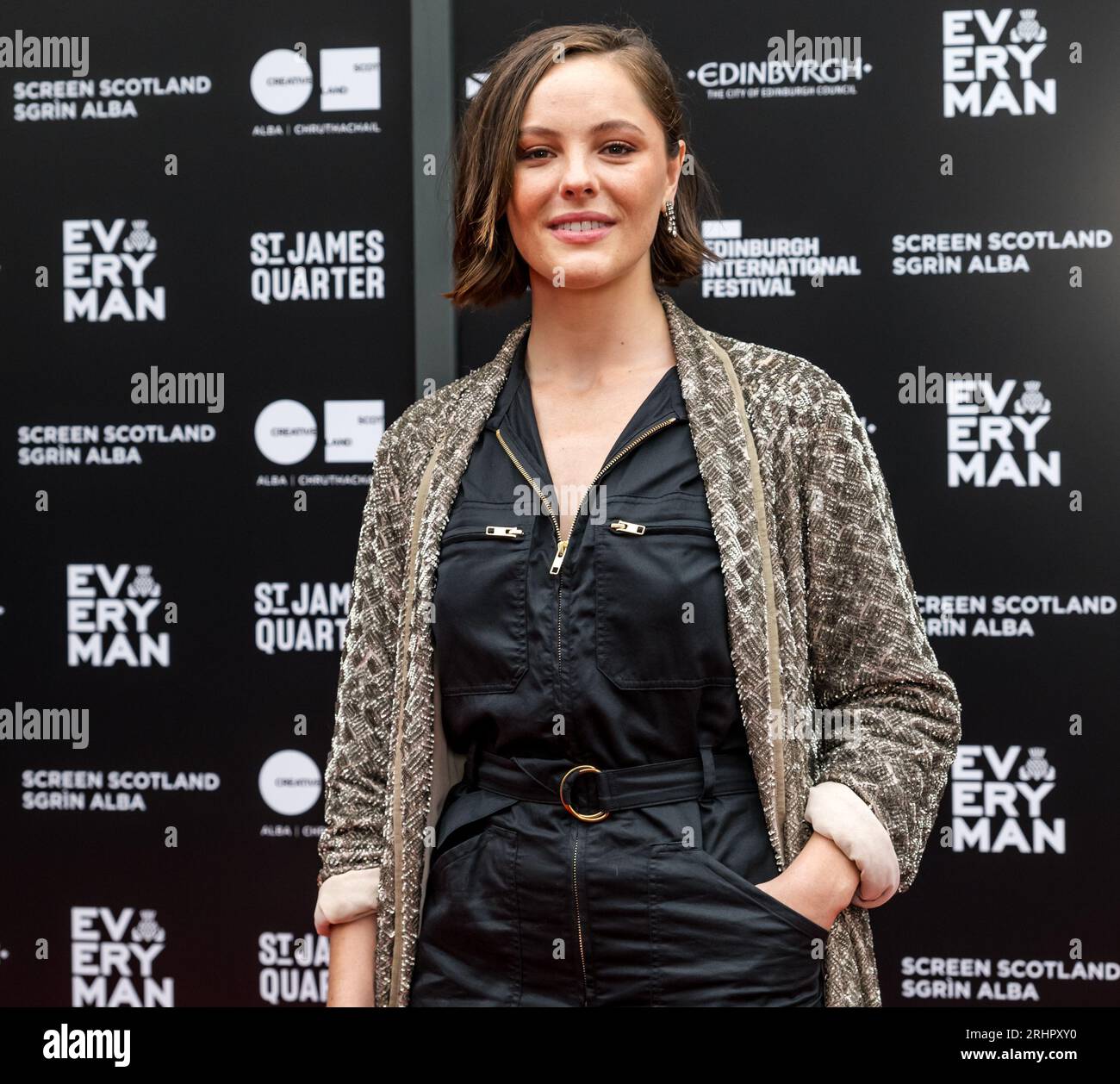 Everyman Cinema, Edinburgh, Scotland, UK, 18 August 2023. Red carpet opening event at Edinburgh International Film Festival: The 2023 festival opens with the world premiere of Silent Roar. Pictured: cast member actor Barbara Probst. Credit: Sally Anderson/Alamy Live News Stock Photo