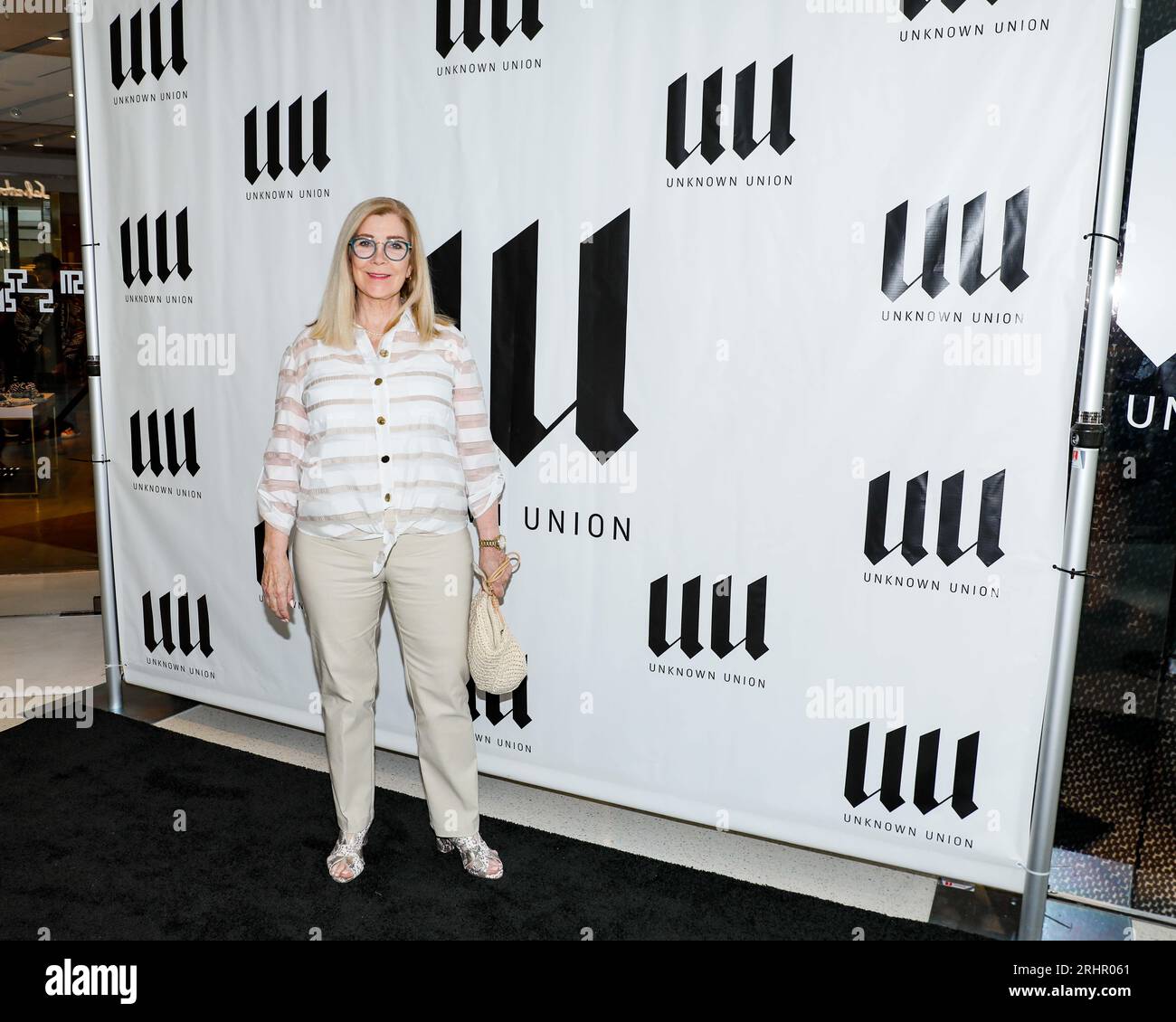 August 17, 2023, LOS ANGELES, CALIFORNIA, USA: MICHELLE BEAULIEU arrives on the black carpet for the grand opening for Unknown Union luxury fashion clothing brand at the Beverly Center in Los Angeles, California on August 17, 2023. (Credit Image: © Clutch Pockets Wambli/ZUMA Press Wire) EDITORIAL USAGE ONLY! Not for Commercial USAGE! Stock Photo