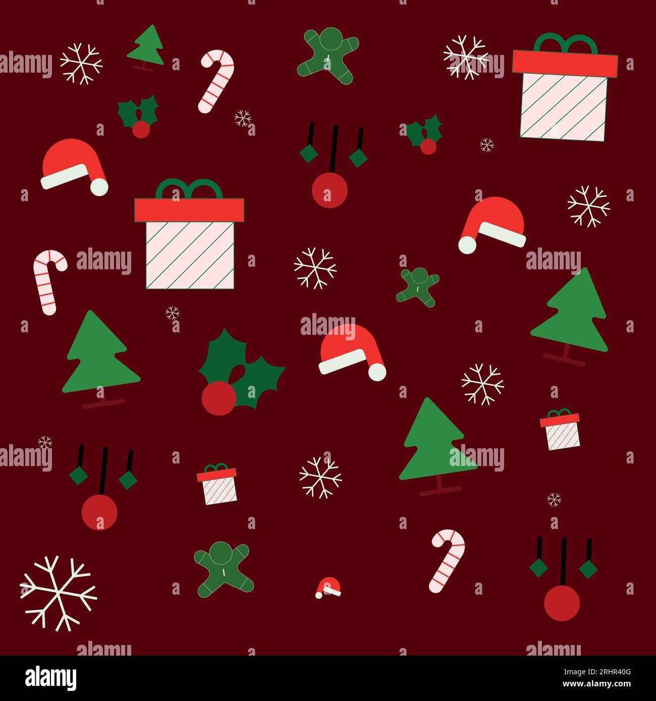 Cute Christmas Pattern. Seamless vector illustration. Stock Vector